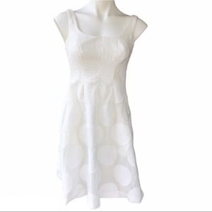 Nine West textured white large polka dot dress, 6P
